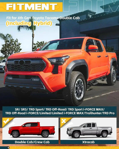 TRUMGETA 600 lbs Drop Down Running Boards for 2024 2025 Toyota Tacoma Double Cab & Hybrid