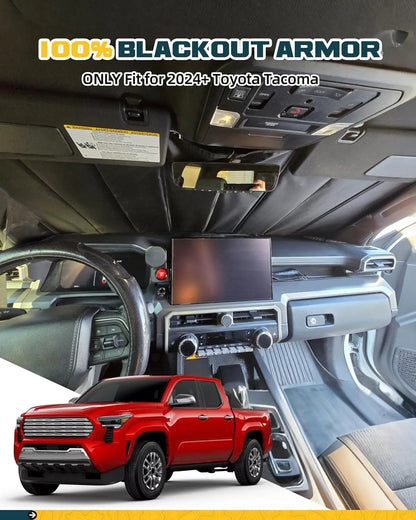 TRUMGETA Windshield Sun Shade Fit for Toyota Tacoma 2024 2025 2026 Front Window Sunscreen Sunshade 4th Gen Tacoma Accessories