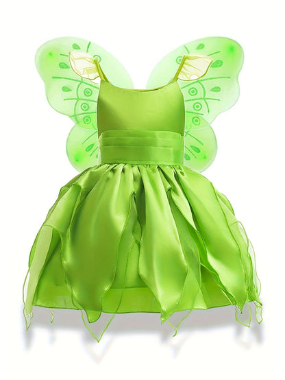 Girls Magical Fairy Halloween Costume Dress | Sleeveless Wings