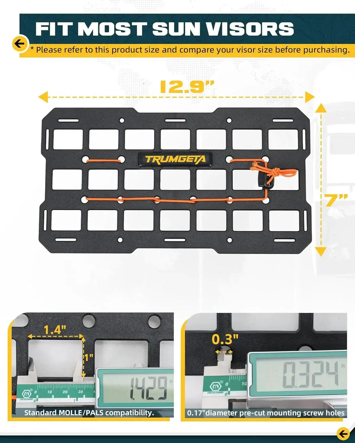 TRUMGETA Universal Sun Visor MOLLE Panel