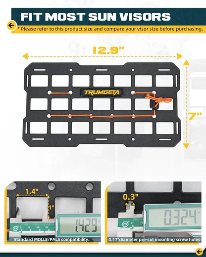 TRUMGETA Universal Sun Visor MOLLE Panel