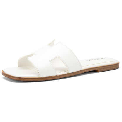 Flat Sandals with Cut Out Strap : Dressy Classic H-Band Flats Sandals
