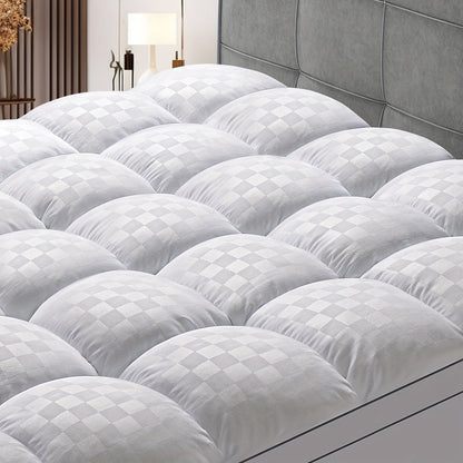 Extra Thick Quilted Mattress Topper – Luxuriously Soft Cooling Pad with Diamond Pattern, Fits 8-21" Mattresses, Perfect for Bedroom Comfort