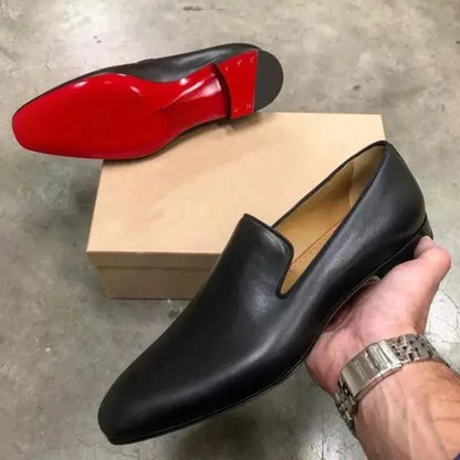 Men's Vintage Leather Dress Shoes Red Bottom Shoes