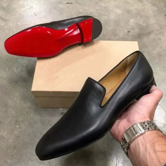 Men's Vintage Leather Dress Shoes Red Bottom Shoes