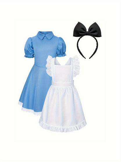 Girls Classic Puff Sleeve Halloween Costume Dress Set | Mini