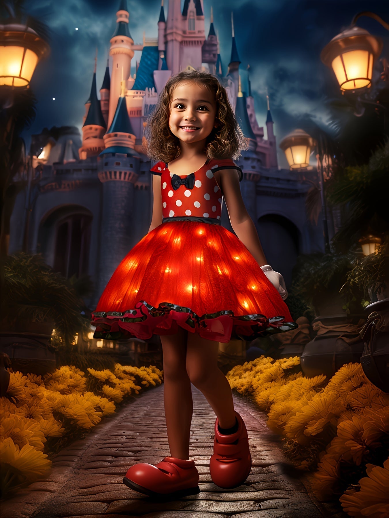 Girls Light-Up Halloween Mouse Costume Dress | Mini
