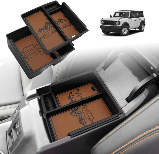 Center Console Organizer Compatible with 2021-2024 Ford Bronco(no for Sport) 6th Gen Bronco 2/4-Door