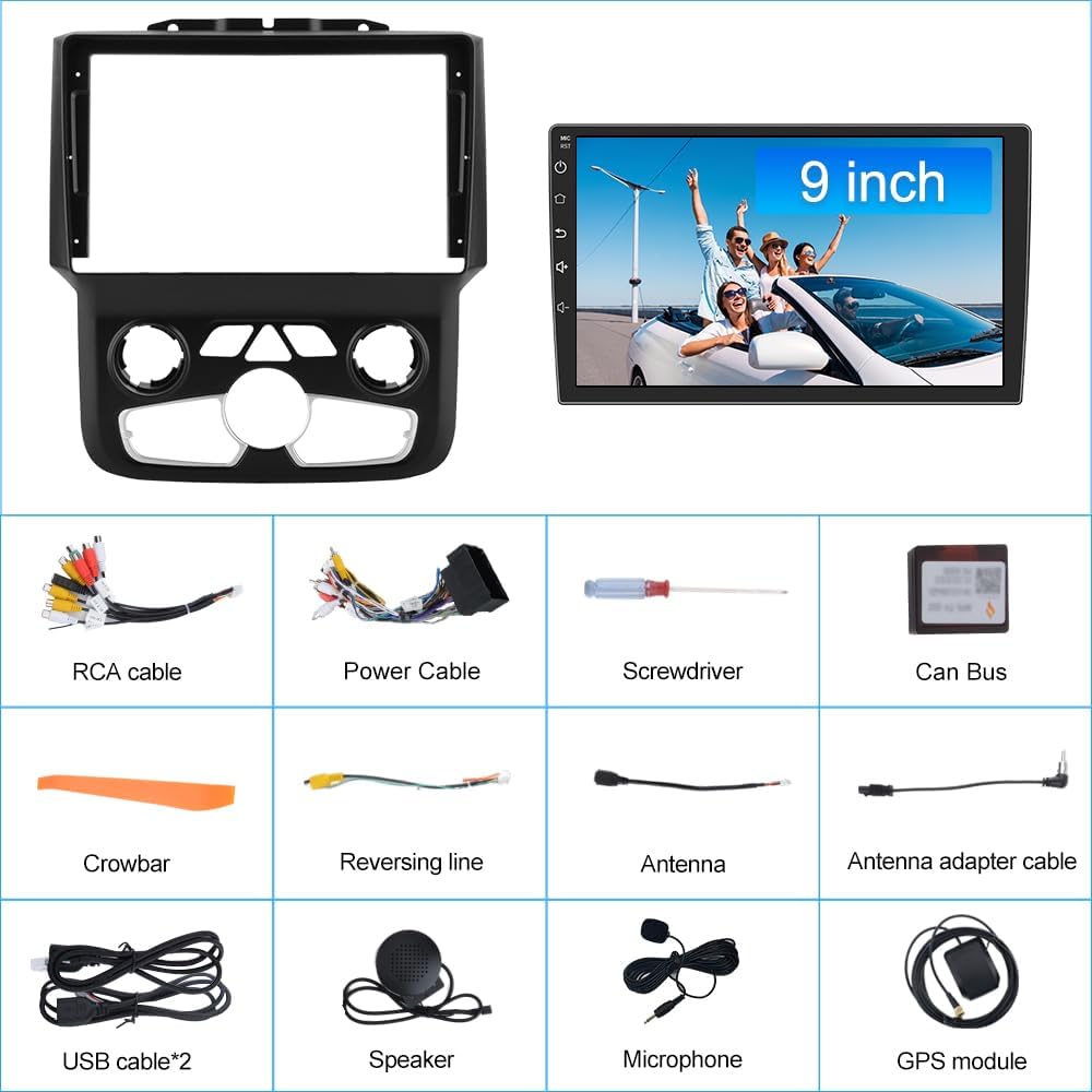 [2+64GB] Android 13 Car Stereo for Dodge Ram 1500 2500 3500 2013-2018