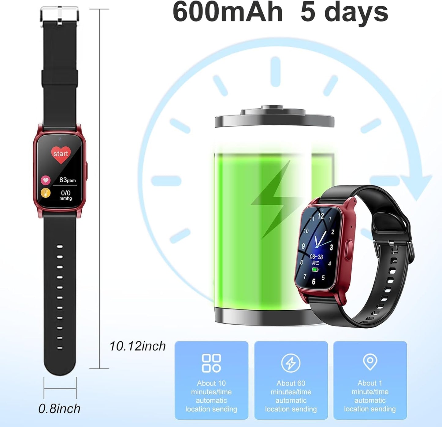 Senior GPS Smartwatch with Fall Detection