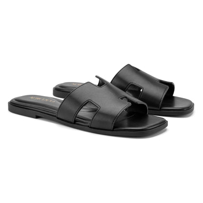 Flat Sandals with Cut Out Strap : Dressy Classic H-Band Flats Sandals