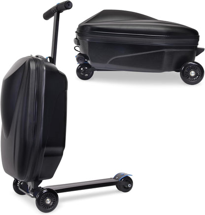 Scooter Suitcase - Rolling Luggage with Built-in Skateboard