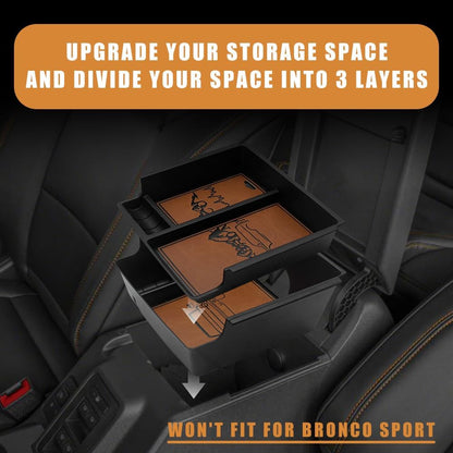 Center Console Organizer Compatible with 2021-2024 Ford Bronco(no for Sport) 6th Gen Bronco 2/4-Door