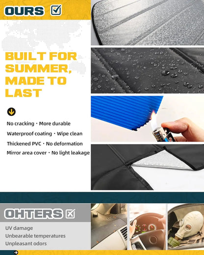 TRUMGETA Windshield Sun Shade Fit for Toyota Tacoma 2024 2025 2026 Front Window Sunscreen Sunshade 4th Gen Tacoma Accessories