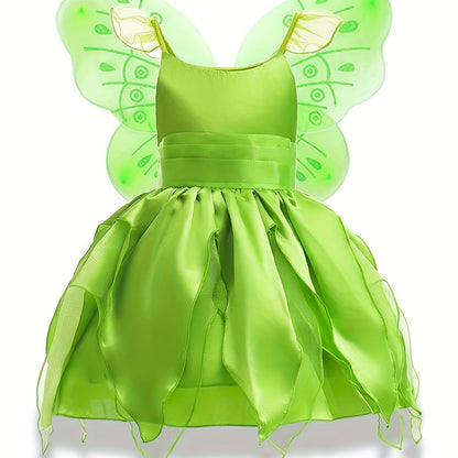 Girls Magical Fairy Halloween Costume Dress | Sleeveless Wings