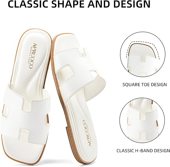 Flat Sandals with Cut Out Strap : Dressy Classic H-Band Flats Sandals