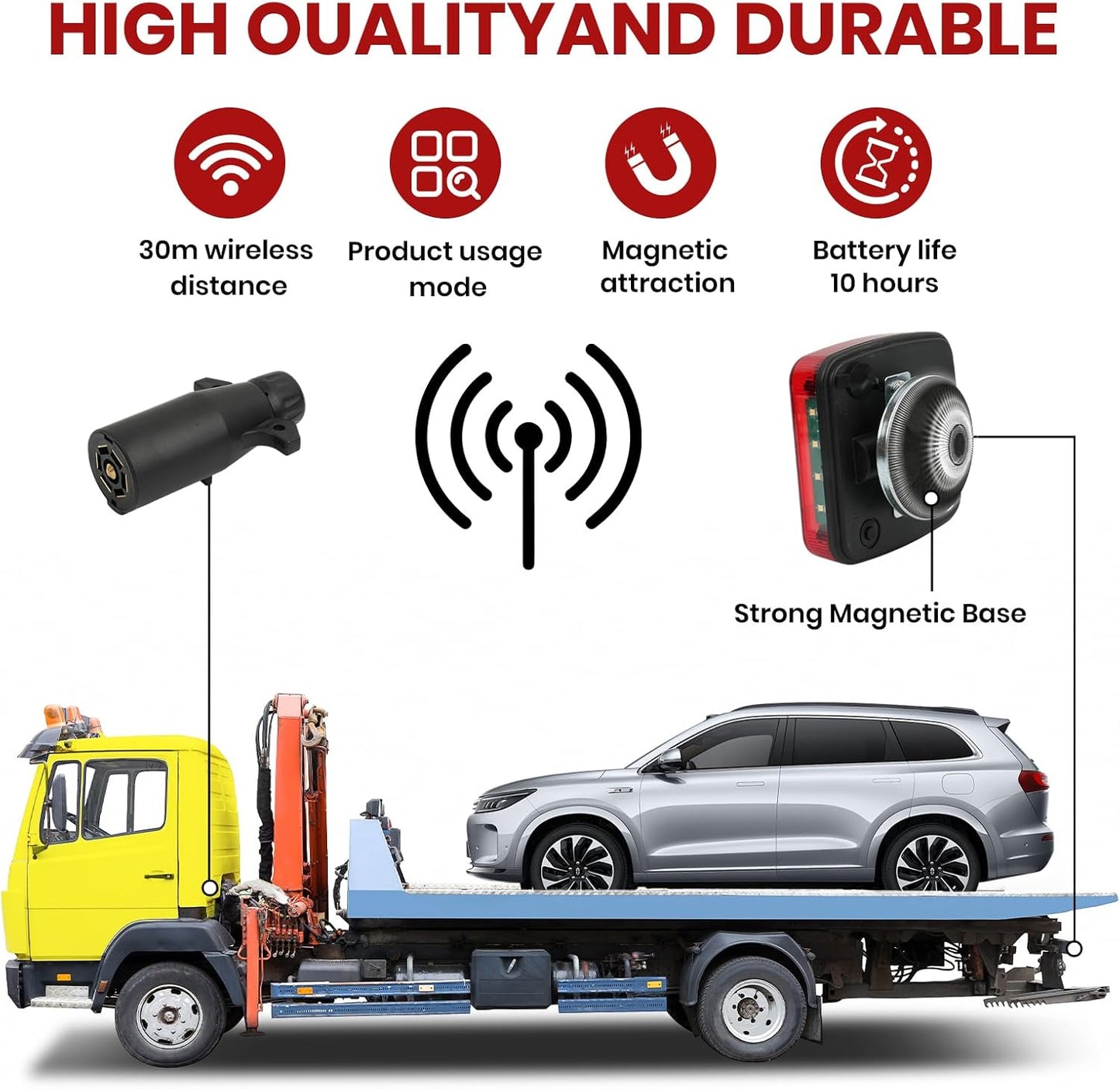 New Magnetic Wireless Trailer Lights For Trucks, Boat, RV, Vehicle, Camper