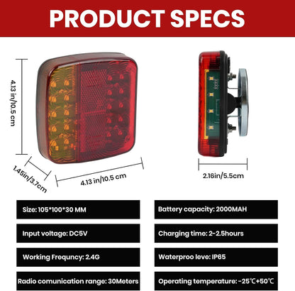 New Magnetic Wireless Trailer Lights For Trucks, Boat, RV, Vehicle, Camper