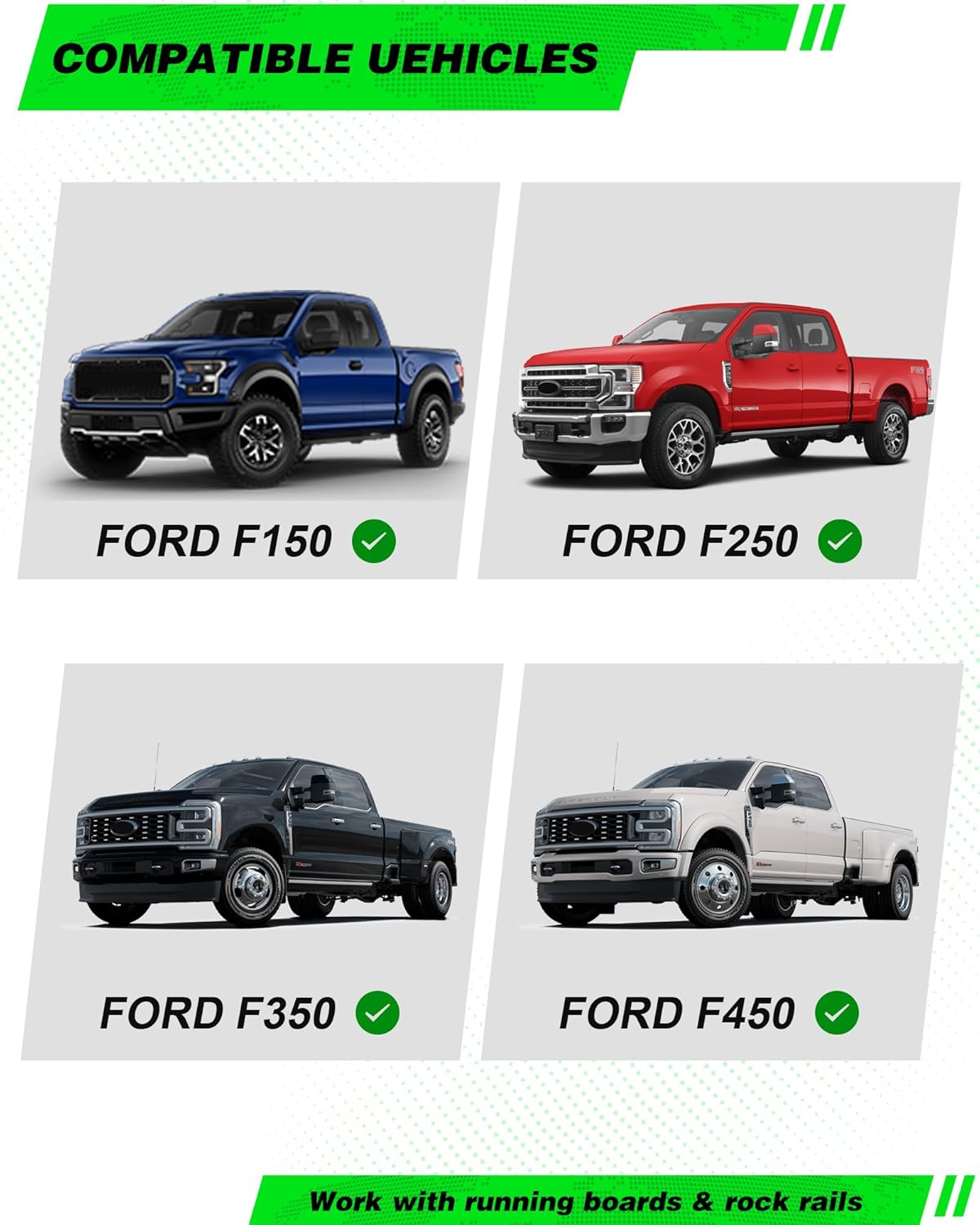 2 Pcs Truck Mud Flaps Fit for Ford F150 F250 F350 F450