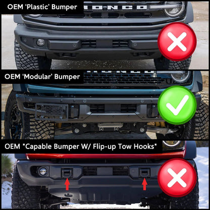 Front Plate Frame for Modular Steel Bumper Compatible with Bronco 2021-2024