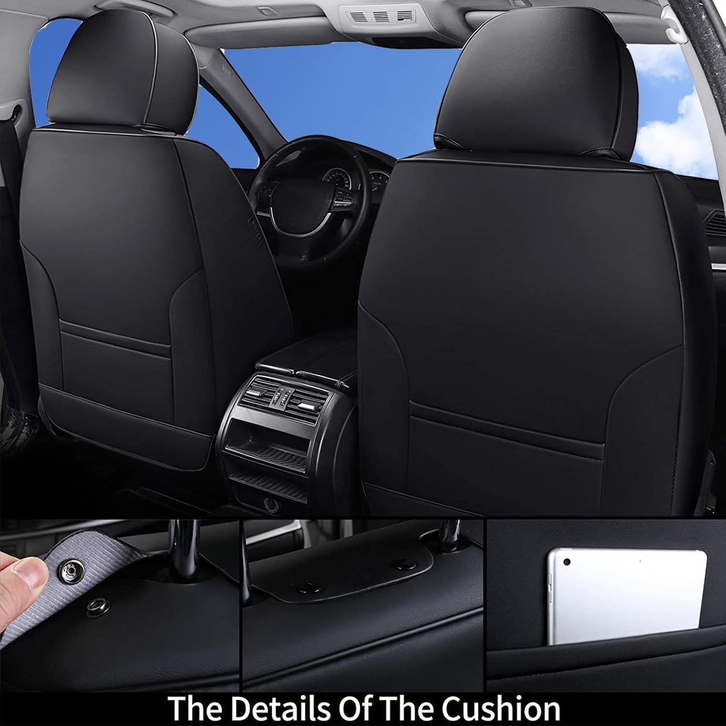 Waterproof Nappa Leather Carseat Cover Universal Fit for Most Cars