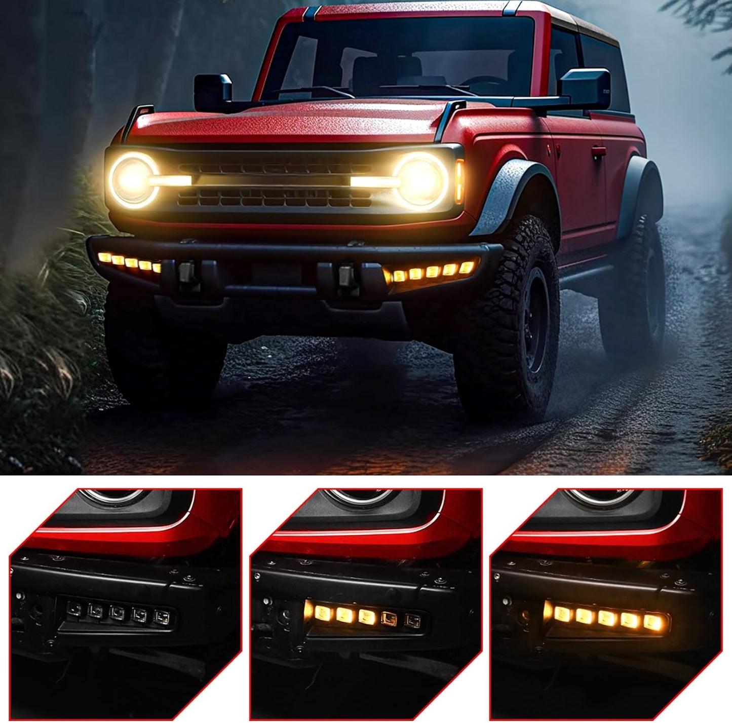 Fog Lights Assemblies Compatible with Ford Bronco 2021-2024 for Bronco 2/4-Door
