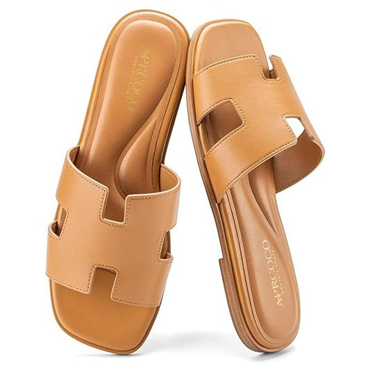 Flat Sandals with Cut Out Strap : Dressy Classic H-Band Flats Sandals