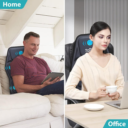 Massage Seat Cushion Pad with Heat 9 Massage Style Lumbar Support Function