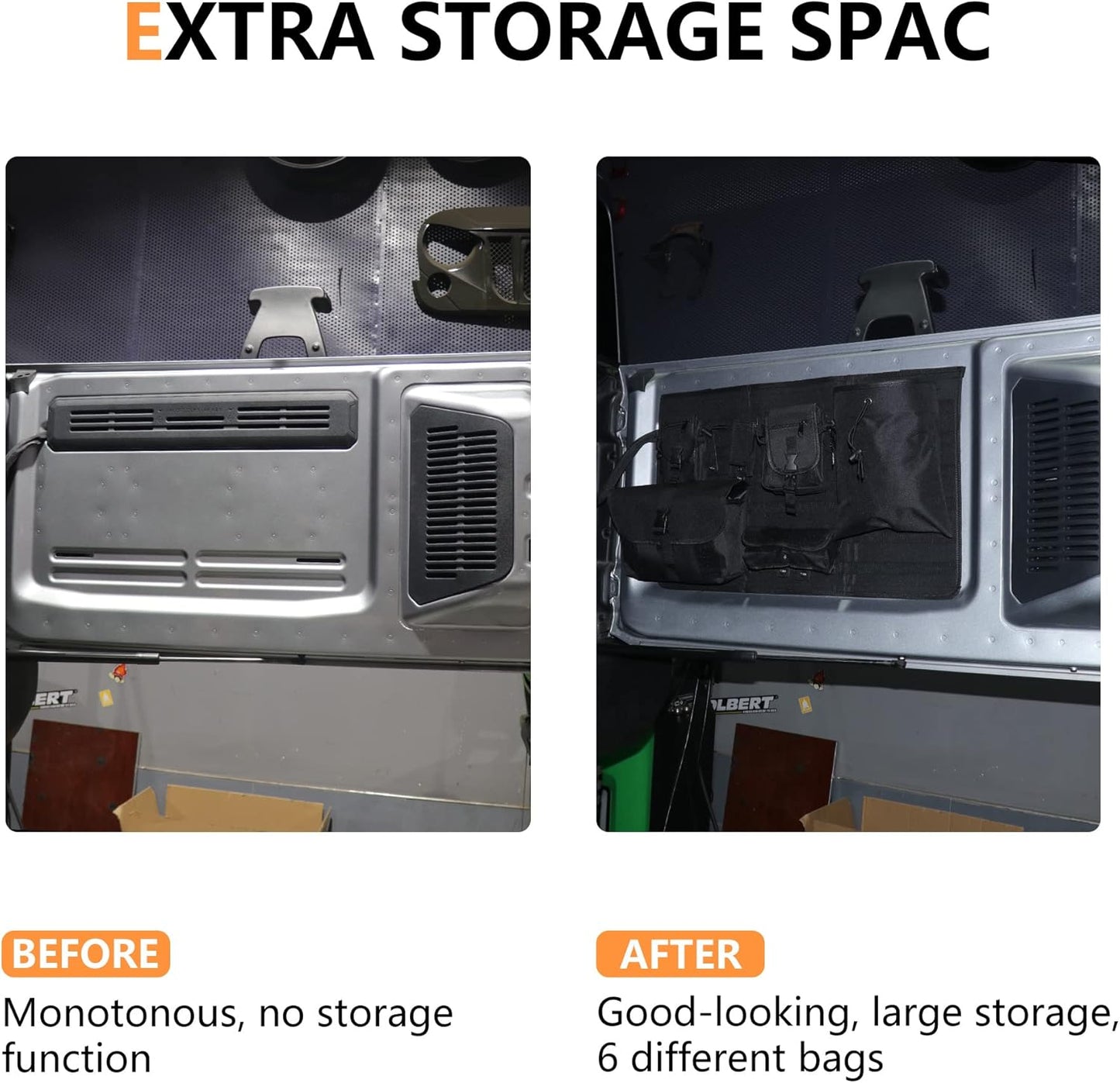 7Pcs Black Tailgate Storage Bag for 2021-2025 Ford Bronco 2/4 Door