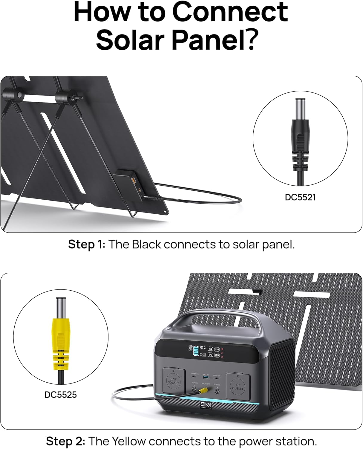 Portable Solar Generator 600W (1200W Surge) with 100W Solar Panel, 576Wh (180,000mAh) LFP Battery For Home & Emergency, Camping & RVs, CPAP