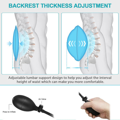 Massage Seat Cushion Pad with Heat 9 Massage Style Lumbar Support Function