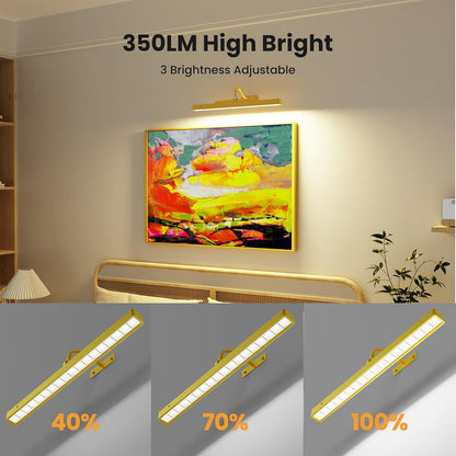 Cordless Picture Gallery Lights for Wall Artworks - Wireless Remote, 3 Modes Dimmable 5000mAh Rechargeable Battery