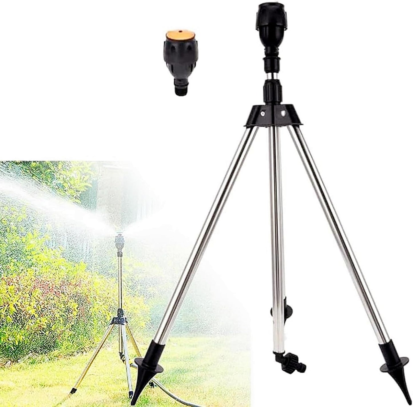 360° Rotating Garden Sprinkler with Tripod Stand
