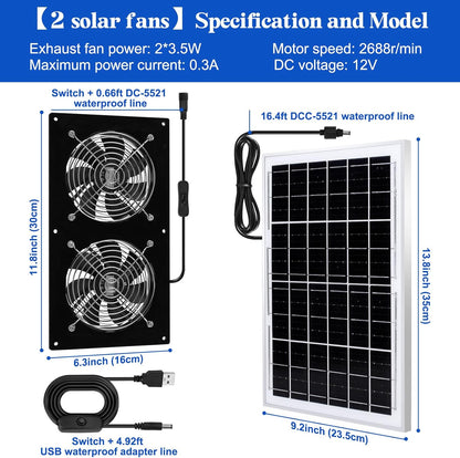 Solar Exhaust Fans & Powered Fan with 15W Panel