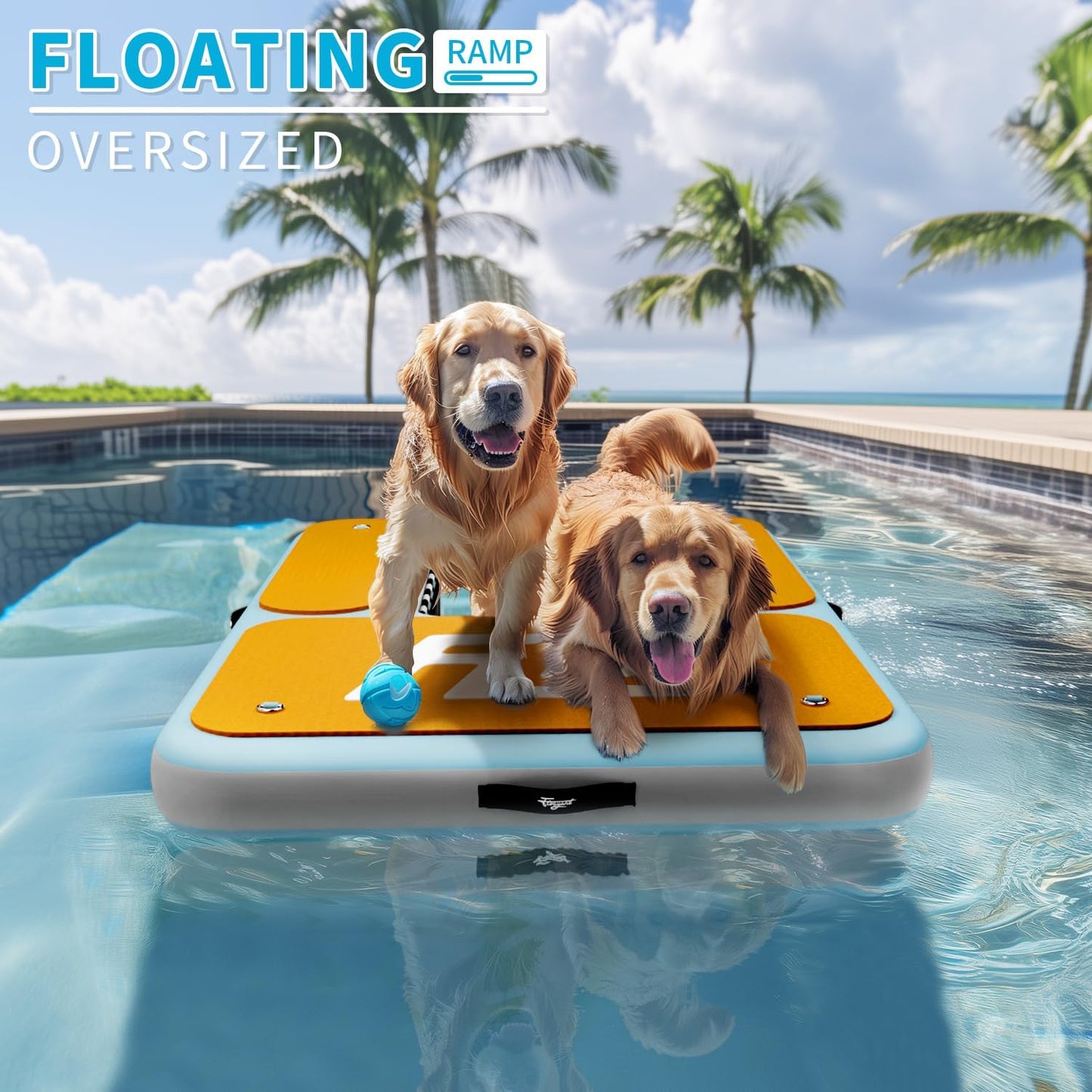 Inflatable Dog Water Ramp 60x40 in
