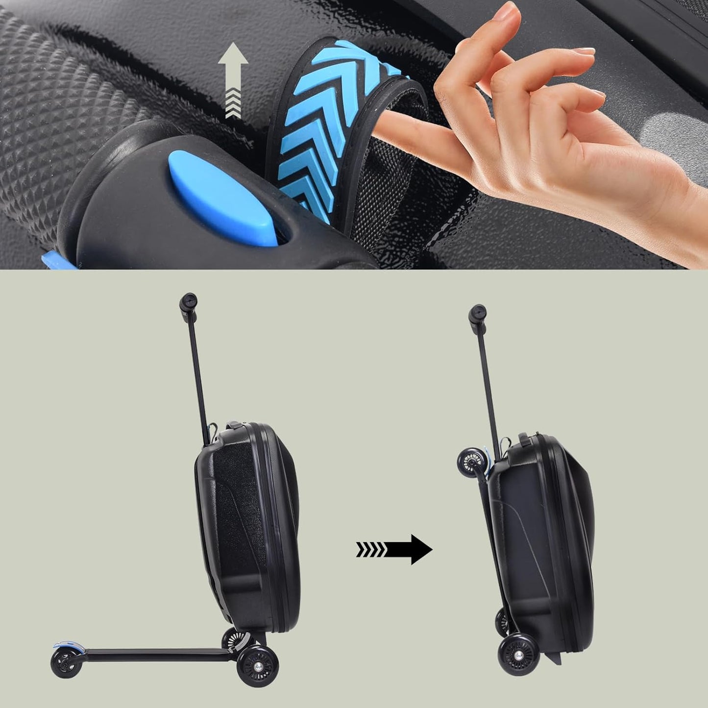 Scooter Suitcase - Rolling Luggage with Built-in Skateboard