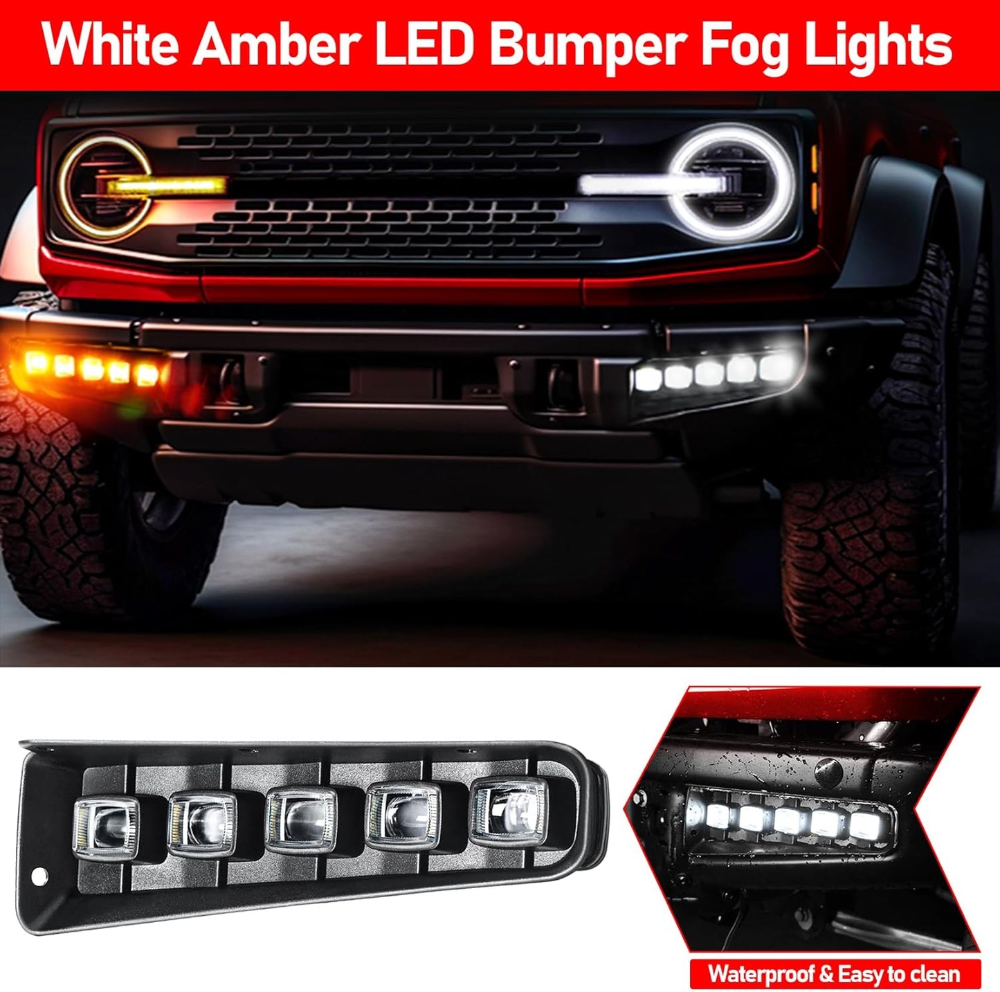 Fog Lights Assemblies Compatible with Ford Bronco 2021-2024 for Bronco 2/4-Door