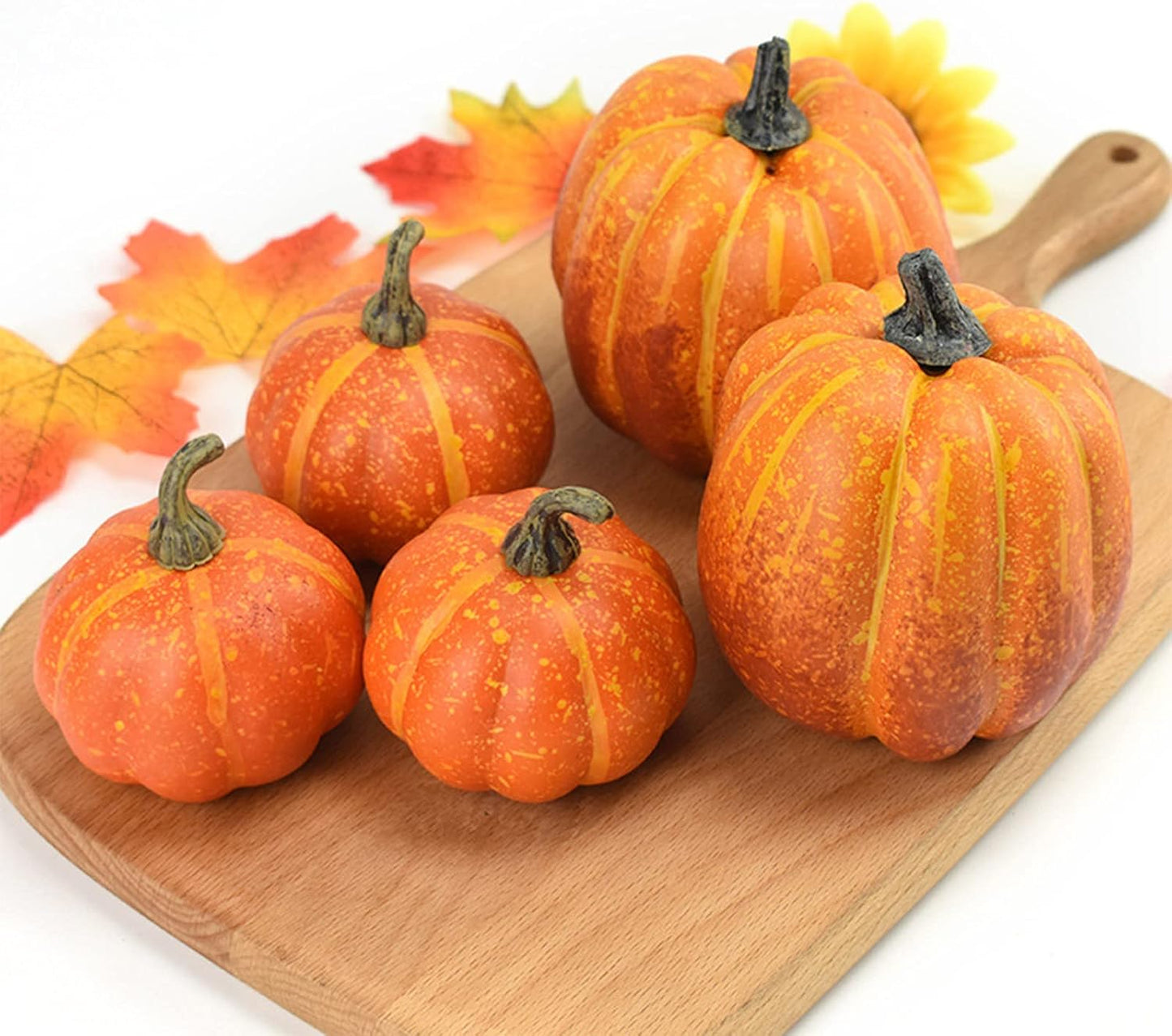 7Pcs Artificial Pumpkins of all Styles Halloween Decoration