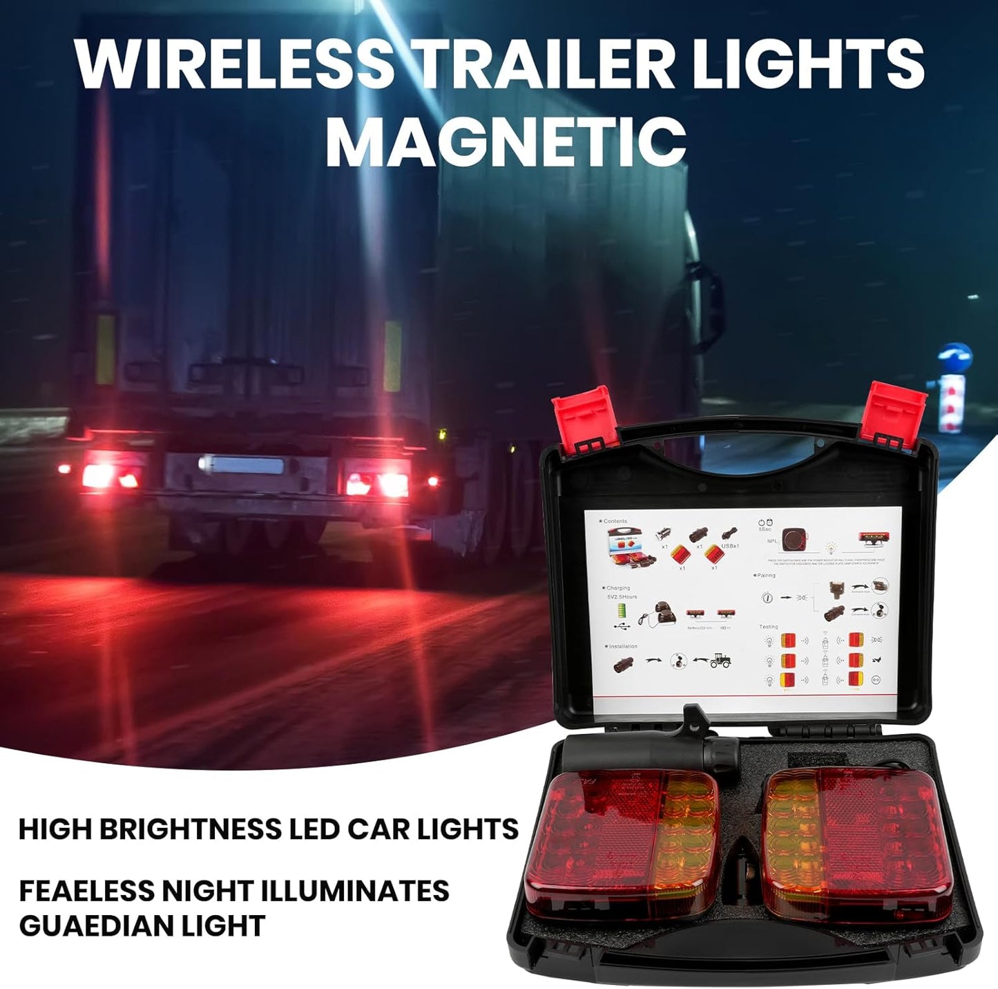 New Magnetic Wireless Trailer Lights For Trucks, Boat, RV, Vehicle, Camper
