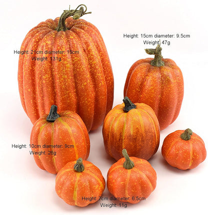 7Pcs Artificial Pumpkins of all Styles Halloween Decoration
