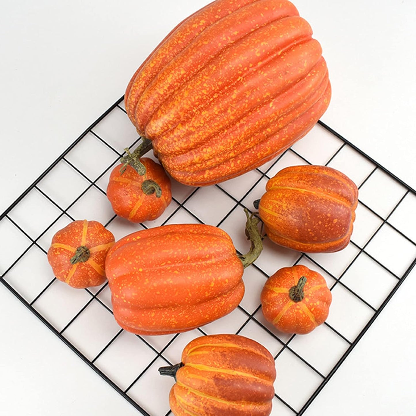 7Pcs Artificial Pumpkins of all Styles Halloween Decoration