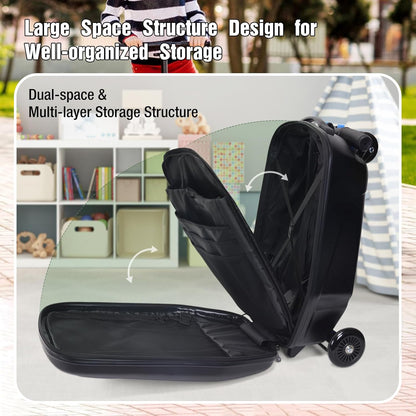 Scooter Suitcase - Rolling Luggage with Built-in Skateboard