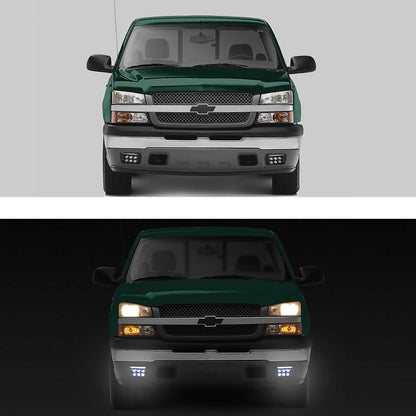 LED Fog Lights with Daytime Running Lamps Compatible with 2003-2007 Chevrolet Avalanche Silverado 1500/2500/3500 Classic