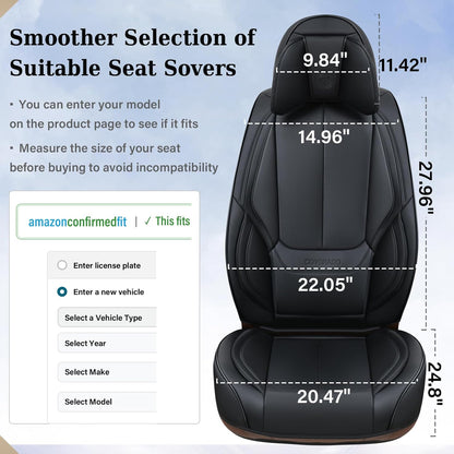 Waterproof Nappa Leather Carseat Cover Universal Fit for Most Cars