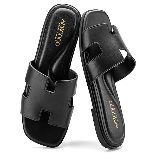 Flat Sandals with Cut Out Strap : Dressy Classic H-Band Flats Sandals
