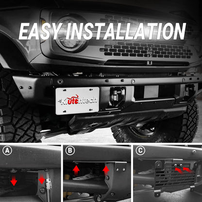 Front Plate Frame for Modular Steel Bumper Compatible with Bronco 2021-2024