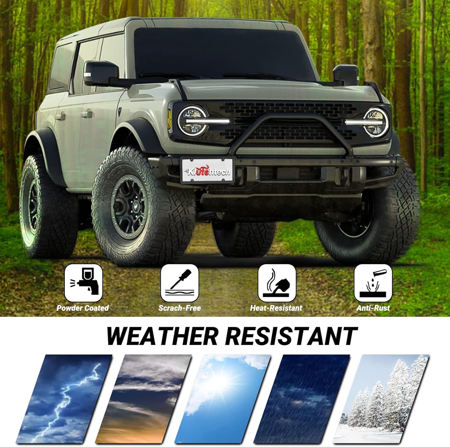 Front Plate Frame for Modular Steel Bumper Compatible with Bronco 2021-2024