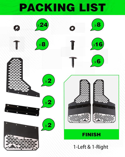 2 Pcs Truck Mud Flaps Fit for Ford F150 F250 F350 F450