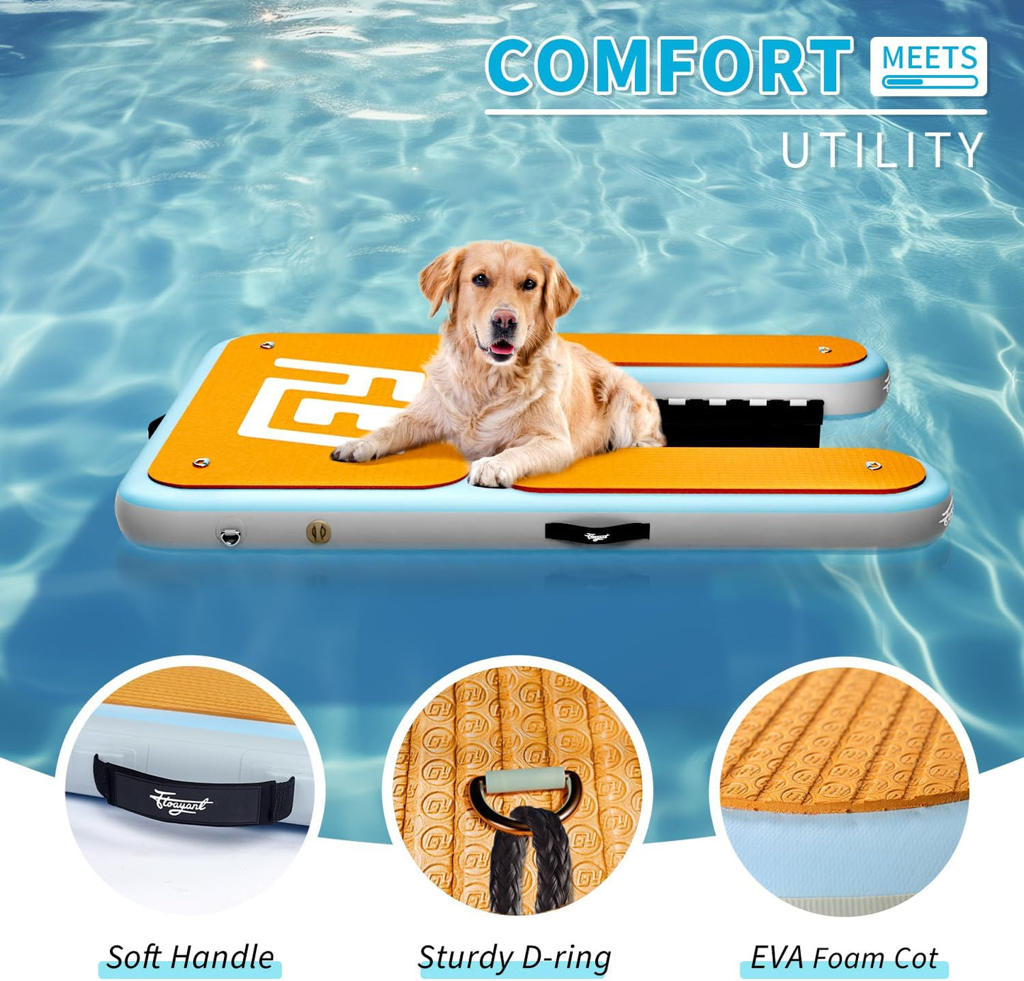 Inflatable Dog Water Ramp 60x40 in