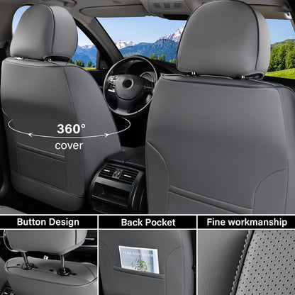 Waterproof Nappa Leather Carseat Cover Universal Fit for Most Cars